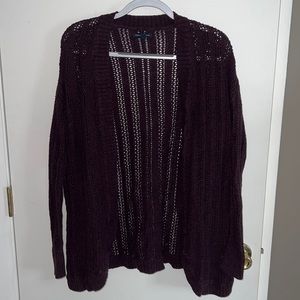 Dark purple cable knit sweater
